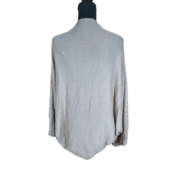 Soft Surroundings Linen Blend Beige Open Front Cardigan Sweaters Size Large - Picture 3 of 8